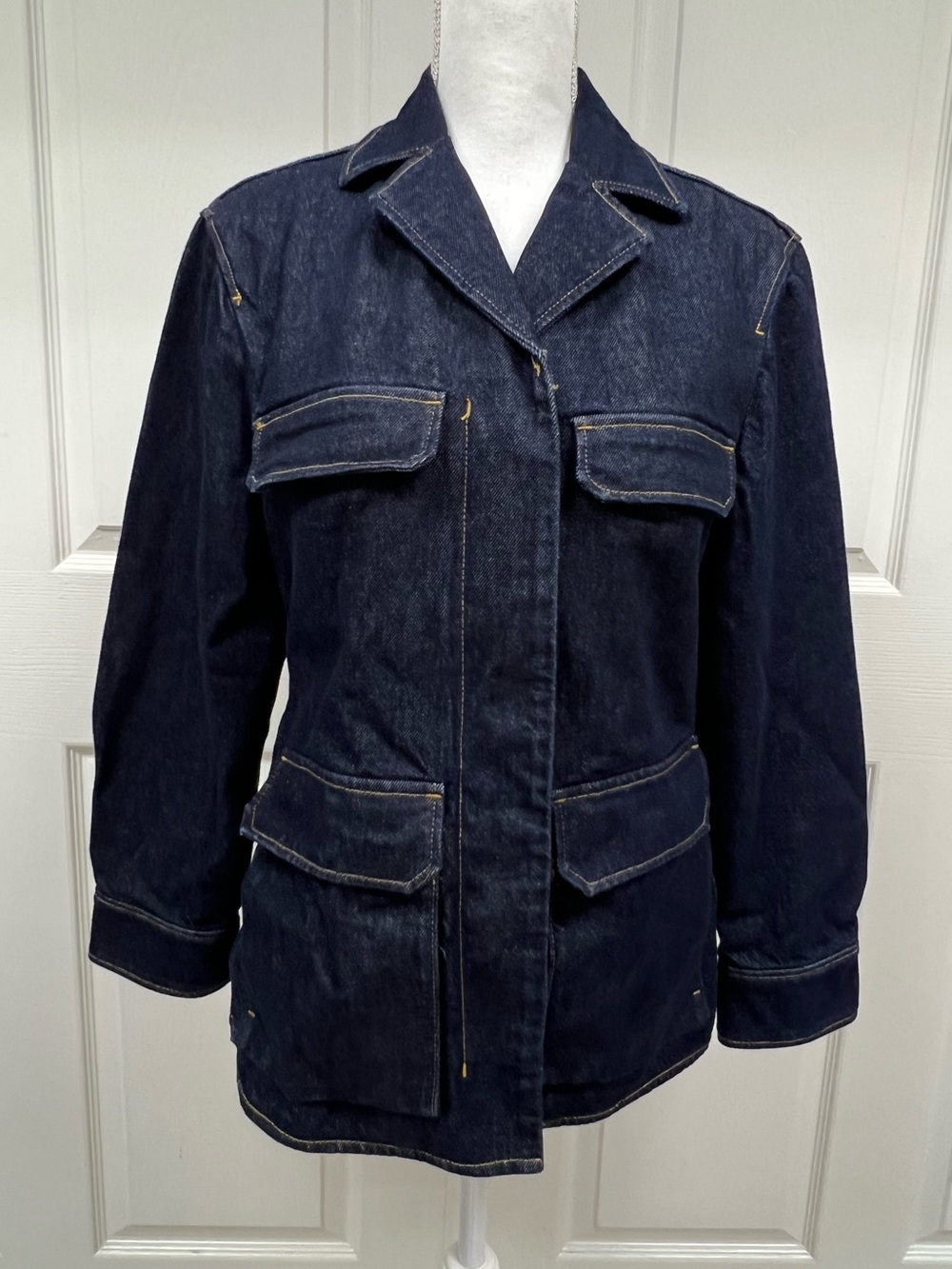 COS Utility Style Denim Jacket in Deep Indigo Size 6